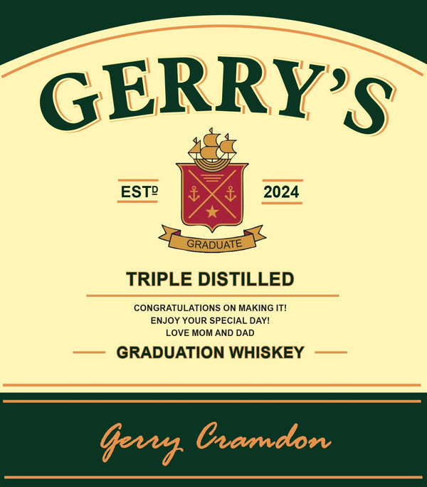 Graduation gift - personalized Jameson Irish Whiskey label - Labelyourlife