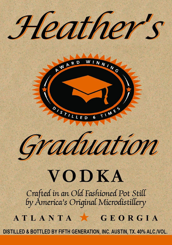Graduation Vodka labels - Tito's style - Labelyourlife