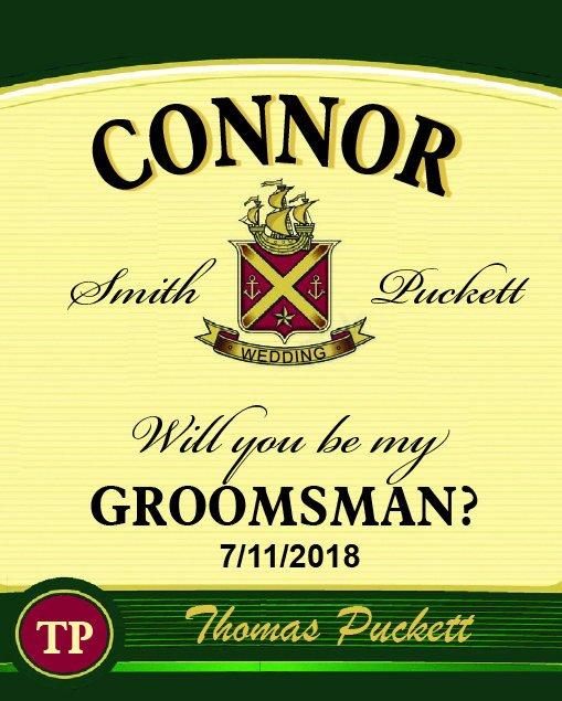 Groomsman favor Jameson style shot labels - Labelyourlife