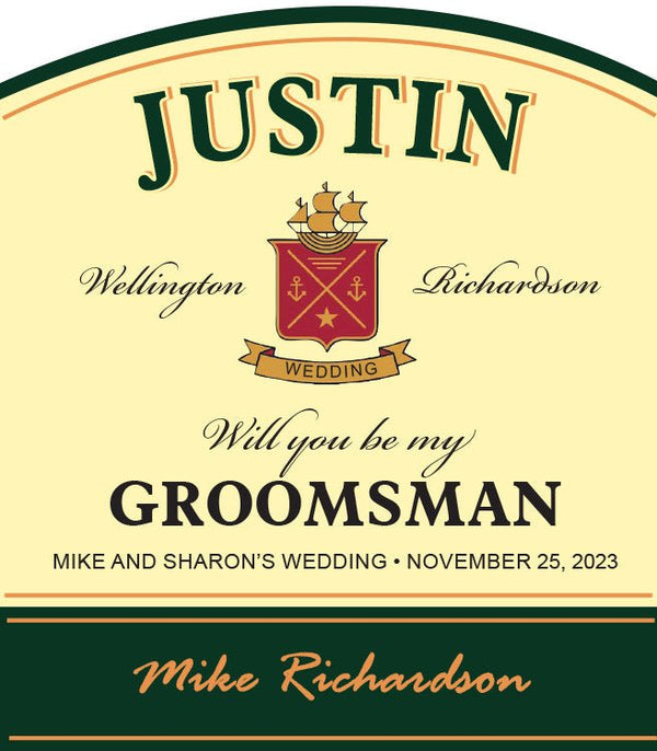 Groomsman gift personalized Jameson style Irish Whiskey labels - Labelyourlife