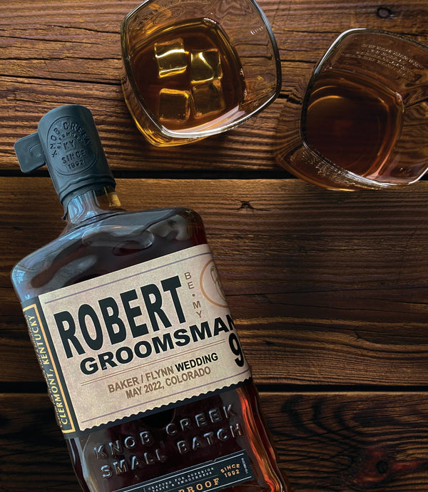 Groomsman gift personalized label for Knob Creek Bourbon - Labelyourlife