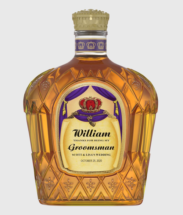 Groomsman gift personalized labels for Crown Royal Whisky labels - Labelyourlife