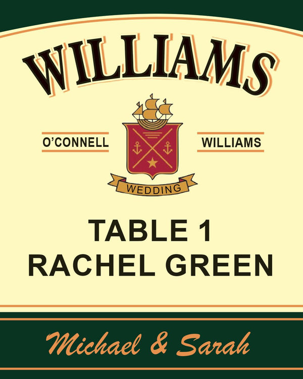 Jameson Shot Labels for Wedding Place Cards/Personalized Wedding Favors - Labelyourlife