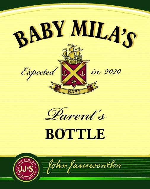 Jameson style Baby Shower Favor shot bottle labels - Labelyourlife