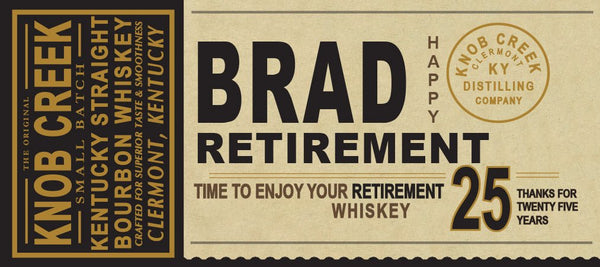 Knob Creek Bourbon Personalized Retirement Gift - Labelyourlife