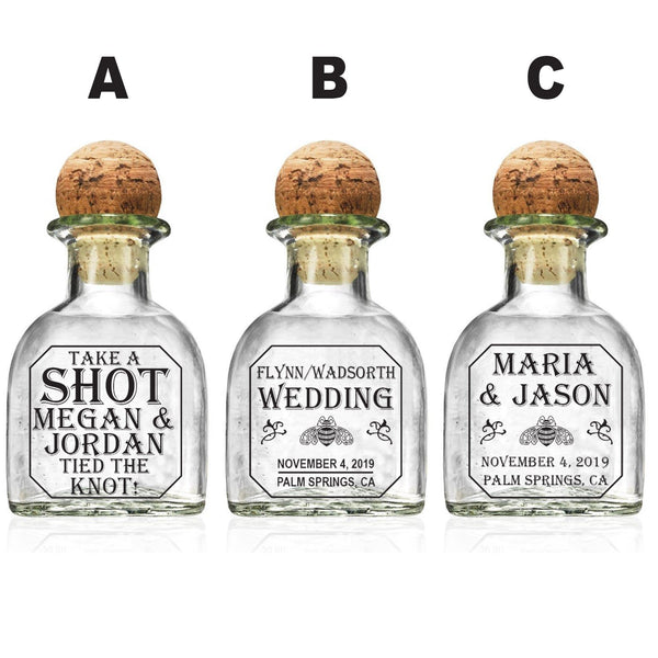 Patron style wedding Favors shot labels - Labelyourlife