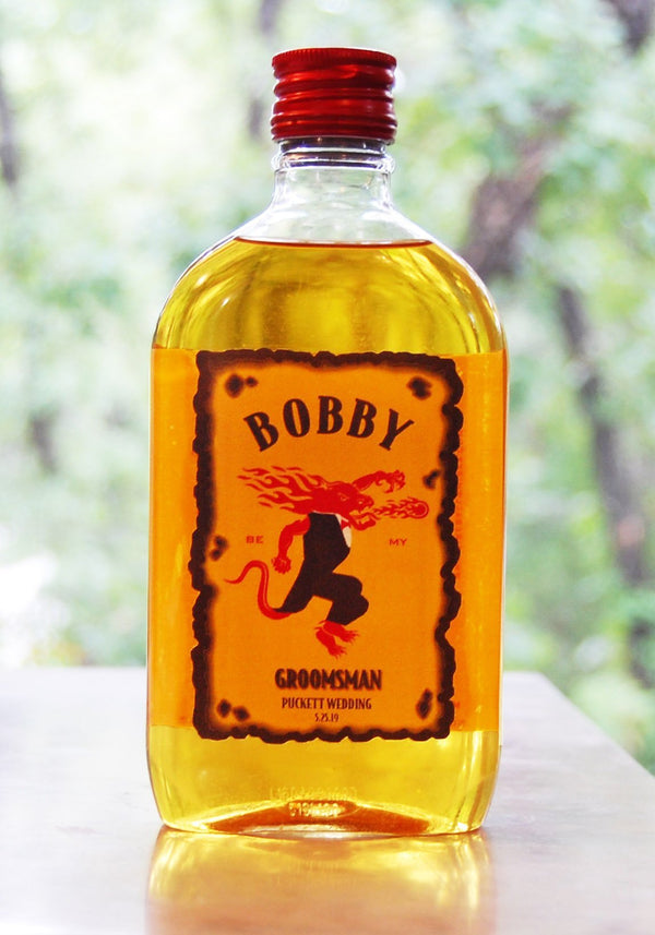 Personalized Groomsmen Fireball Whiskey Labels - Labelyourlife