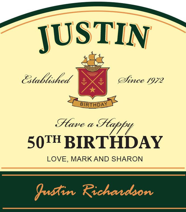Personalized Jameson whiskey bottle birthday labels - Labelyourlife