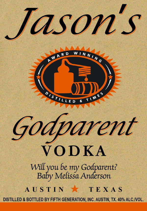 Tito's vodka Godparent gift label - Labelyourlife