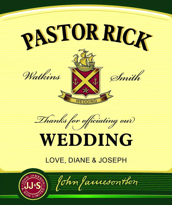Wedding Officiant gift personalized Jameson label - Labelyourlife